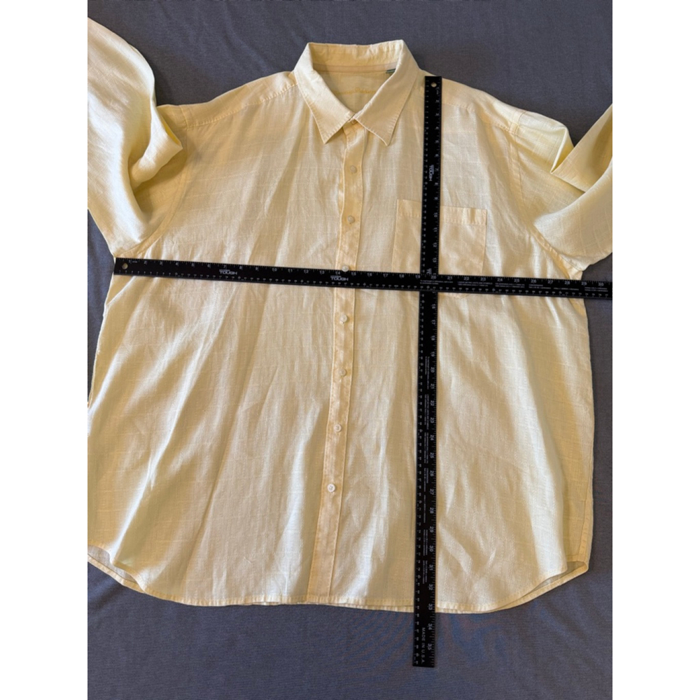 Tommy Bahama men's yellow 100 % linen casual coastal shirt size 2XB - Picture 4 of 10